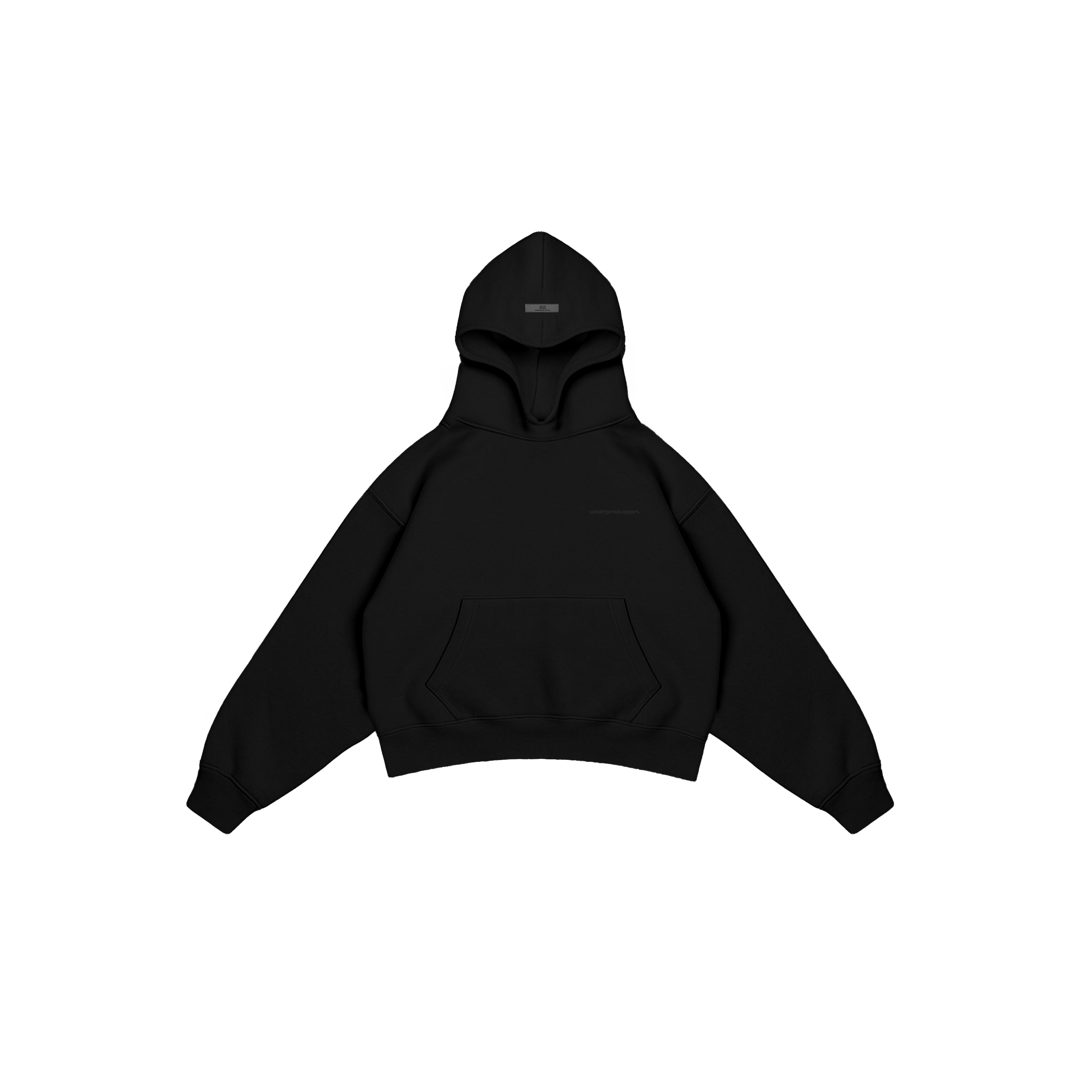 UA Prototype Cropped Hoodies - Obsidian Black