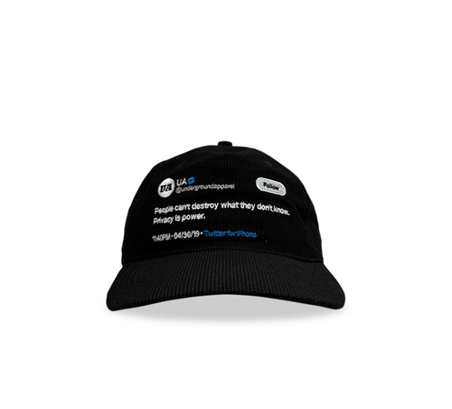 CORDUROY CAP - PRIVACY IS POWER
