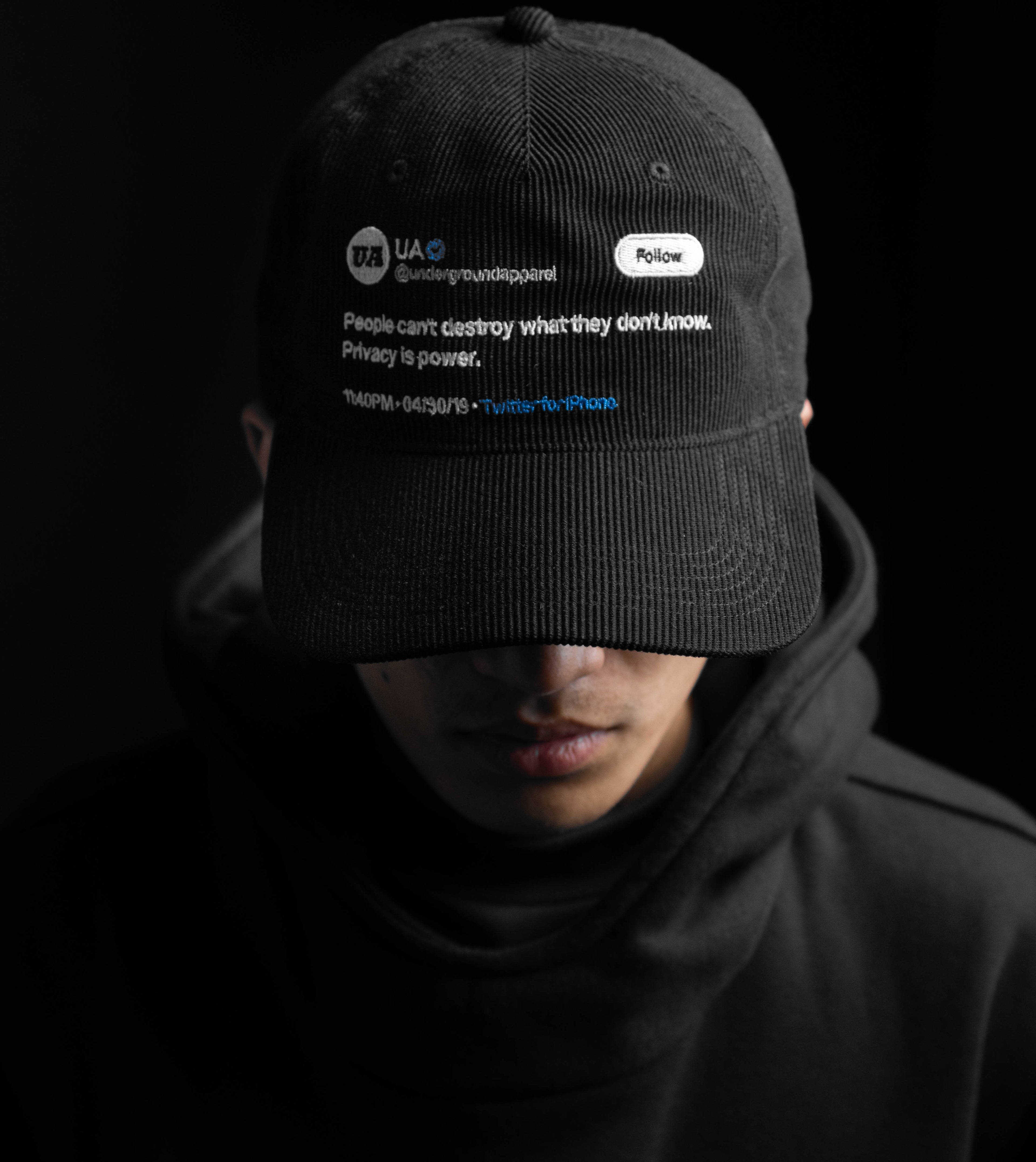 CORDUROY CAP - PRIVACY IS POWER