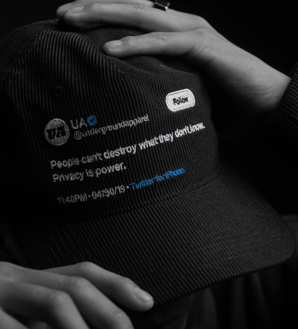 CORDUROY CAP - PRIVACY IS POWER