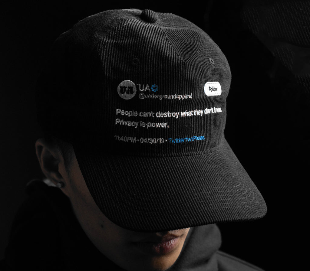 CORDUROY CAP - PRIVACY IS POWER
