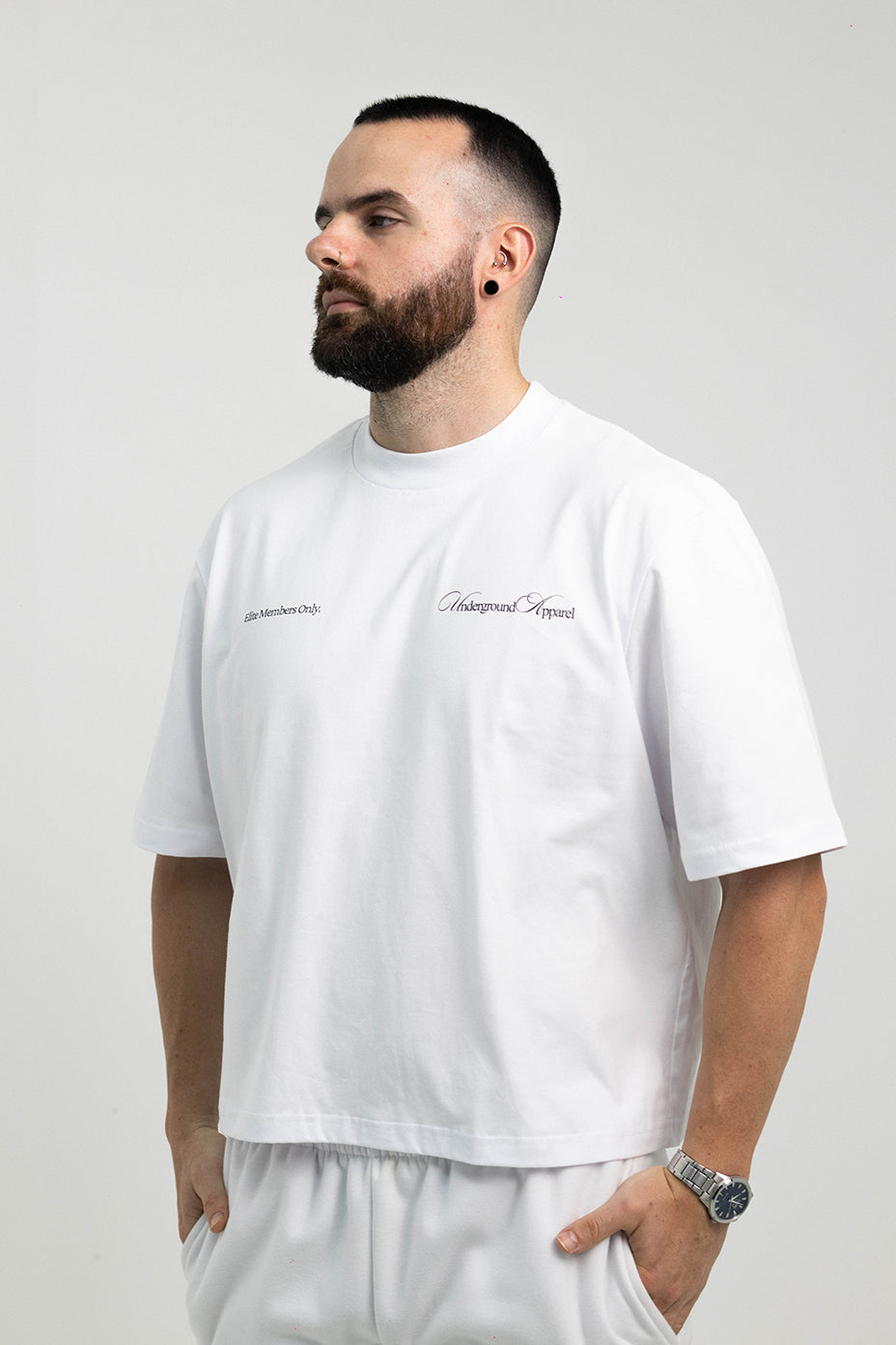 UA Cropped Tee - Elite Members Only White