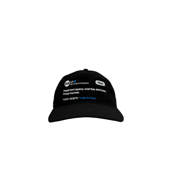 CORDUROY CAP - PRIVACY IS POWER
